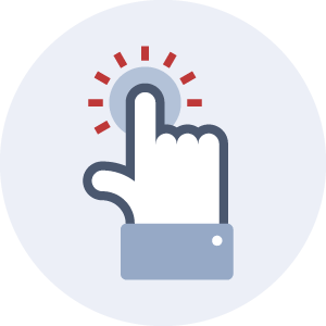 Piktogramm einer antippenden Hand als Symbol für Bedienbarkeit